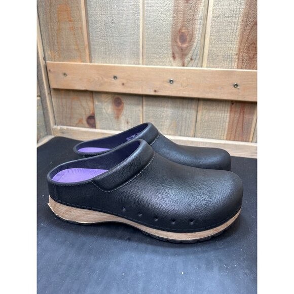 Dansko Womens Professional Black Clogs Size 10-10.5 Leather Slip-Resistant Sole - Picture 1 of 8